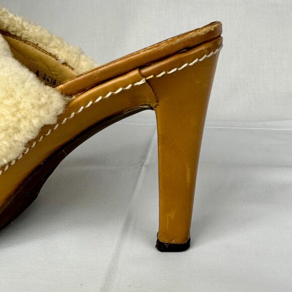 Coach Kacie Shearling Platform Mules | Tan Suede sz 7B Excellent condition - Picture 8 of 14